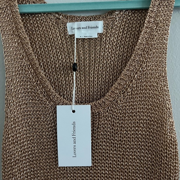 NWT Revolve Lovers and Friends Fiona Rose Gold Mesh Dress - Picture 7 of 7